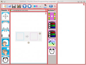 Interface du logiciel VPL pour le thymio II