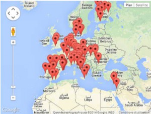 Karte mit allen Veranstaltungen Im Rahmen der europäischen Woche der Robotik 