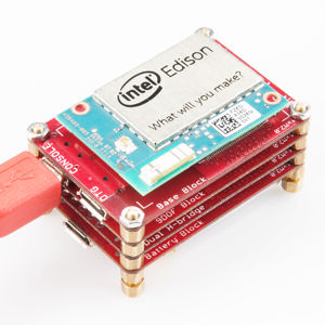 Stacked blocks on the Intel Edison board