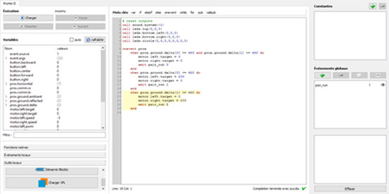 Programmer le robot Thymio par texte