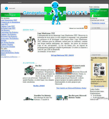 GIF - évolution du site Génération Robots