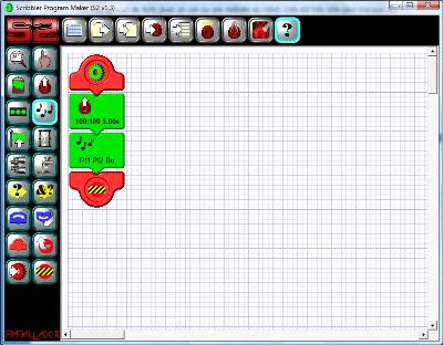 Finished program using the programming interface of the Scribbler 2 robot