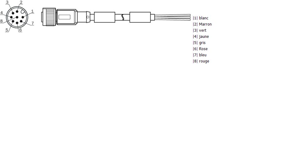 M12-8pins pinout for an LMS111 Sick laser scanner