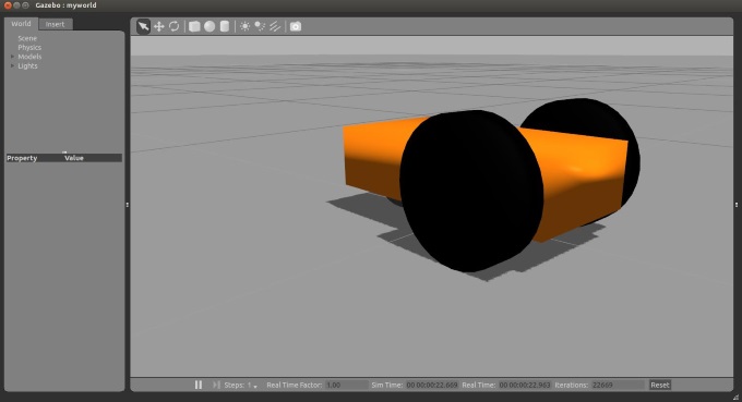 Robot model created with ROS and Gazebo