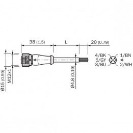 Cavo YF2A15-020UB5XLEAX per lidar SICK