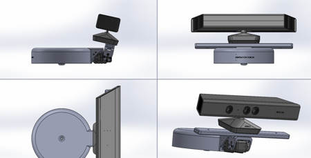 Kinect Tiefensensor-Kamera v1 mit Halter für den motorisierten Helm des Baxter Roboters