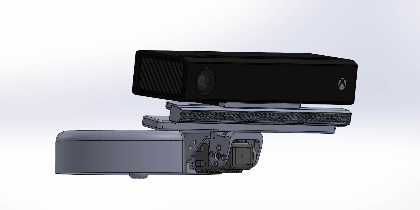 Kinect Tiefensensor-Kamera v2 mit Halter für den motorisierten Helm des Baxter Roboters