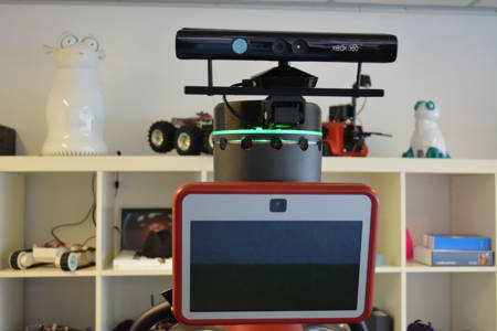 Collaborative Baxter robot head mount with a motorised Kinect depth camera sensor