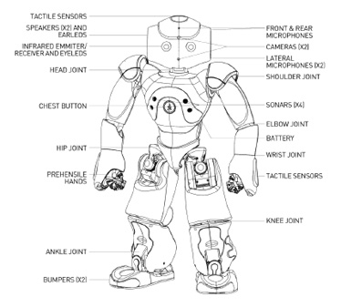 Programmable humanoid NAO Next Gen robot schematics