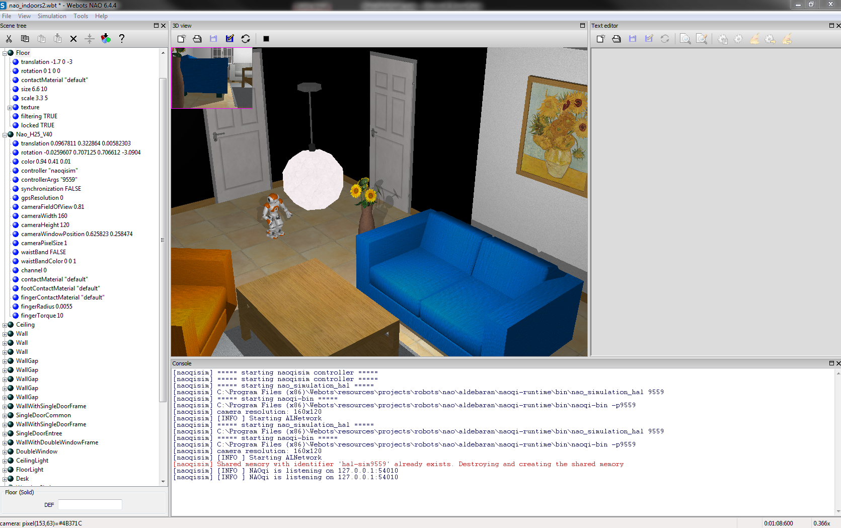 simulateur 3D Webots for NAO