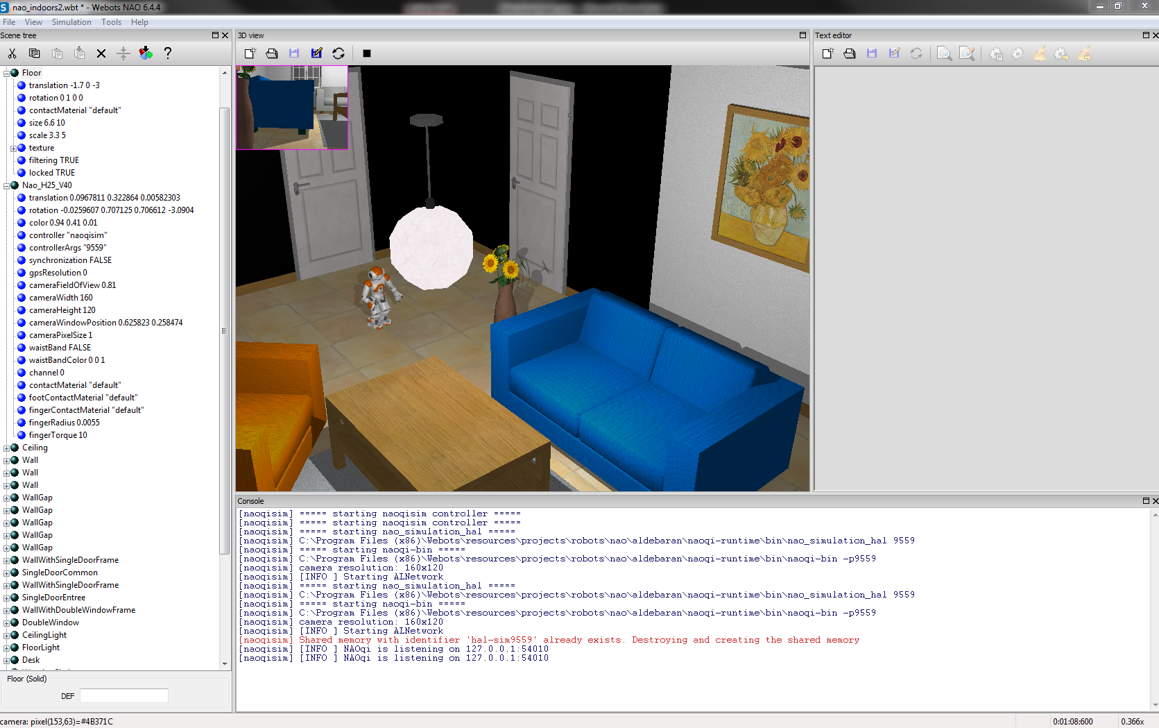 3D simulator Webots for NAO