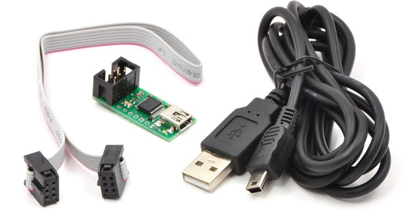 Content of the kit USB AVR Programmer from Pololu