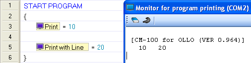 printing logs using the LN-101 USB downloader Dynamixel robotis