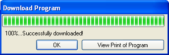 download window of RoboPlus when using the LN-101 USB downloader