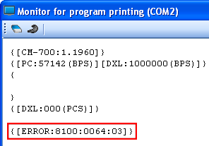 Codes d'erreur retournée grâce à l'interface USB LN-101 Dynamixel Robotis