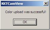 Colors downloaded on the NXTCAM