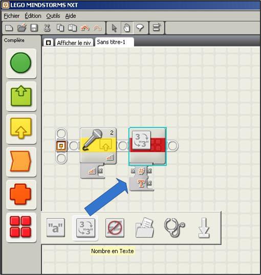 Seconde étape d'un programme Simple réalisé avec NXT-G