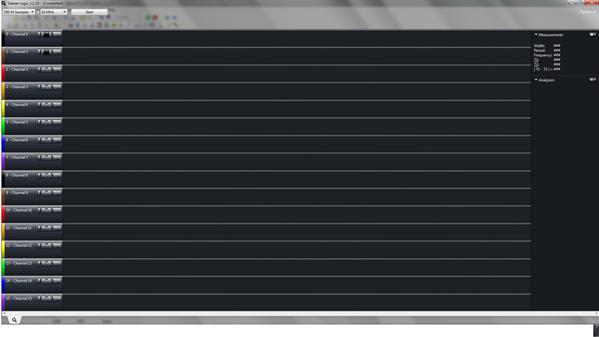 Interface du logiciel de capture du signal de l'analyseur logique Saleae