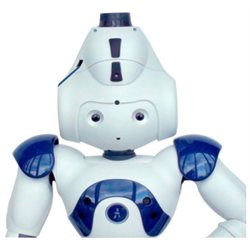 NAO humanoid robot with a head that contains an Hokuyo Laser Range Finder