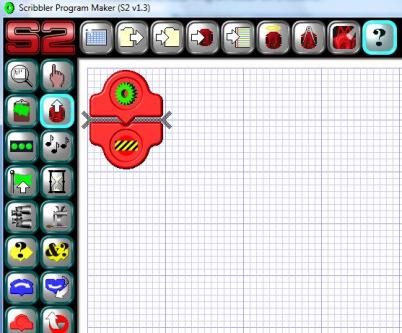 Positionnement d'un bloc de programme dans le logiciel de programmation du robot Scribbler 2