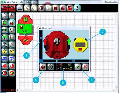 Fenêtre de paramétrage du bloc de déplacement dans le logiciel de programmation du robot Scribbler 2