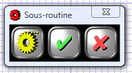 Fenêtre de paramétrage d'appel d'une sous-routine