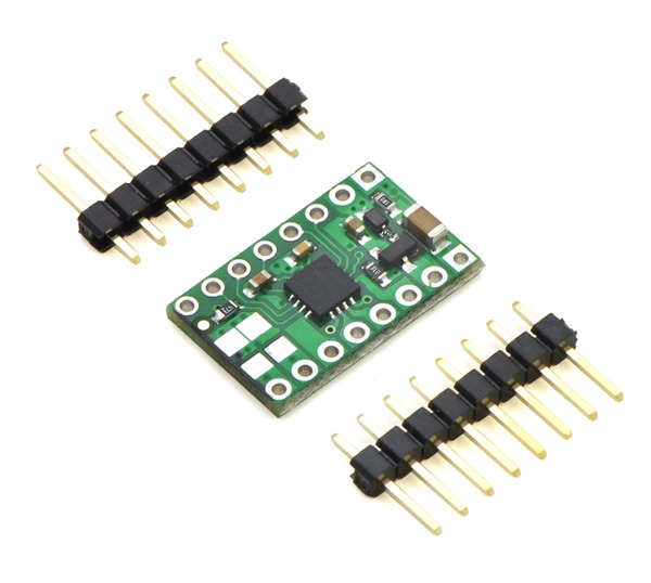 headers and drv8833 dual motor driver from pololu