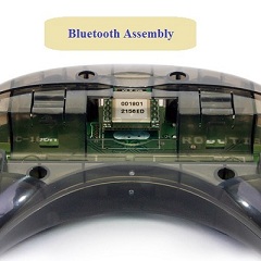 emplacement of the BT-100 board inside the RC-100A wireless remote control for Bioloid