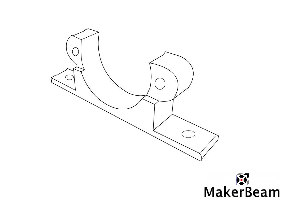 Schéma de référence du support MakerBeam pour micro moteur pas-à-pas