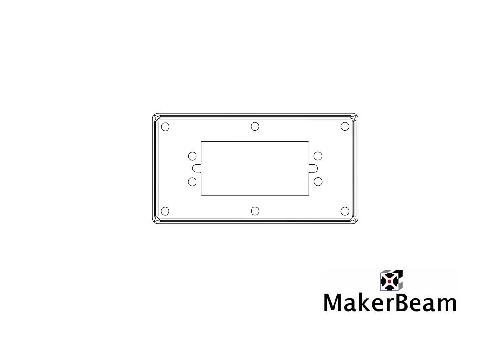 Referenzschema der MakerBeam Servo Halterung für MakerBeam