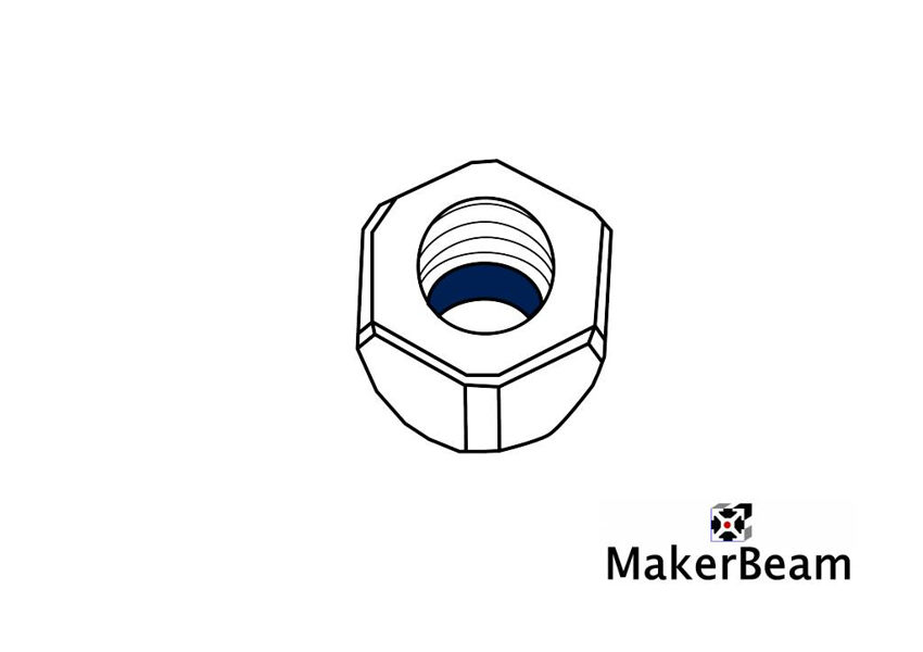 Technical drawing of the MakerBeam cap nut